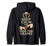 Keep Calm And Pass The Grapes Toga Wine Festa Greca Felpa con Cappuccio