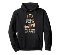 Keep Calm And Pass The Grapes Toga Wine Festa Greca Felpa con Cappuccio