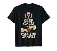 Keep Calm And Pass The Grapes Toga Wine Festa Greca Maglietta