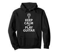 Keep Calm And Play Chitarra Musicista Music Band Chitarrista Felpa con Cappuccio