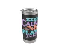 Keep Calm and Play Freccette Bicchiere termico in acciaio inox doppia parete