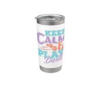 Keep Calm and Play Freccette Bicchiere termico in acciaio inox doppia parete