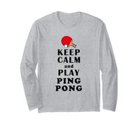 Keep Calm And Play Ping Pong Divertente Maglia a Manica