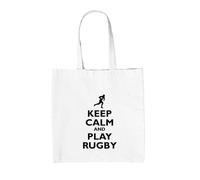 Keep Calm And Play Rugby - Borsa Tote IN Tela - League Union Player SPORTS World