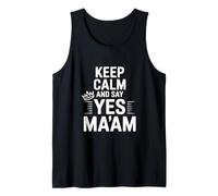 Keep Calm And Say Yes Ma'am Funny Citazione Canotta