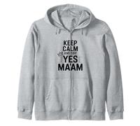 Keep Calm And Say Yes Ma'am Funny Citazione Felpa con Cappuccio