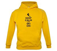 Keep Calm And Sci Su - Bambini Felpa con Cappuccio/Maglione - Sciatore Neve