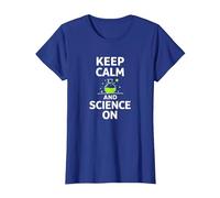 Keep Calm And Science On - Laboratorio di Chimica per Insegnanti di scienze Maglietta, Donna, Blu Reale, 3XL