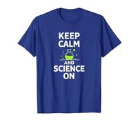 Keep Calm And Science On - Laboratorio di Chimica per Insegnanti di scienze Maglietta, Uomo, Blu Reale, XL