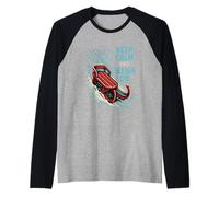 Keep Calm And Sleigh on Winter Divertente Costume Natalizio Maglia con Maniche Raglan