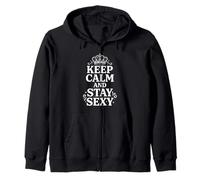 Keep Calm And Stay Sexy Crown Graphic Confidence Citazione 6 Felpa con Cappuccio