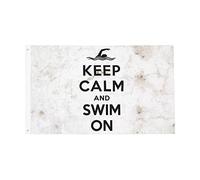 Keep Calm And Swim On Flag Robuste Bandiera Da Giardino Colore Vivido Bandiera Per Cortile Balcone Casa 90X150Cm