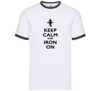 Keep Calm And Termoadesivo - Uomo Suoneria - Stirare Pulizia Detergente