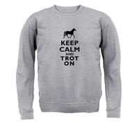 Keep Calm And Trot Su - Bambini Felpa/Maglione - Cavallo da Corsa Moto Ride