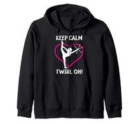 Keep Calm And Twirl On - Divertente Twirling Felpa con Cappuccio