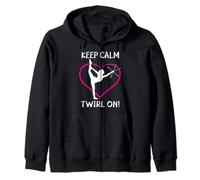 Keep Calm And Twirl On - Twirling divertente Felpa con Cappuccio
