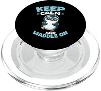 Keep Calm And Waddle On Cute Penguin Occhiali da sole PopSockets PopGrip per MagSafe