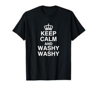 Keep Calm And Washy Washy divertente nave da crociera novità bavaglio scherzo Maglietta