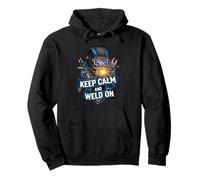 Keep Calm And Weld On Funny Welder Metalworking Felpa con Cappuccio