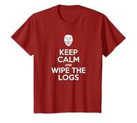 Keep Calm And Wipe The Logs Divertente Hacker Shirt Per Geek Maglietta