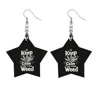 Keep Calm AndWeeds Orecchini classici in legno, pendenti artistici leggerissimi, ganci per orecchini, gioielli vintage per donna