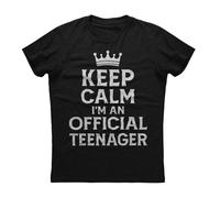 Keep Calm Birthday Official Teenager Mens Short Sleeve Cotton Black New T-Shirt