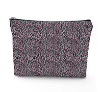 Keep Calm, borsa per cosmetici in lino da donna, con scritta "Keep Calm and Carry On", organizer per trucchi, impermeabile, idea regalo, rosa e blu, 17,8 x 22,9 cm, Rosa Grigio Nero_1, Taglia unica,