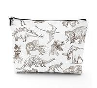 Keep Calm, borsa per cosmetici in lino da donna, con scritta "Keep Calm and Carry On", organizer per trucchi, impermeabile, idea regalo, rosa e blu, 17,8 x 22,9 cm, Marrone scuro_4, Taglia unica,