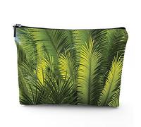Keep Calm, borsa per cosmetici in lino da donna, con scritta "Keep Calm and Carry On", organizer per trucchi, impermeabile, idea regalo, rosa e blu, 17,8 x 22,9 cm, Verde_40, Taglia unica, Beauty Case