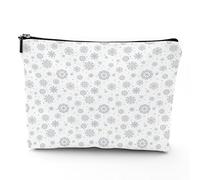 Keep Calm, borsa per cosmetici in lino da donna, con scritta "Keep Calm and Carry On", organizer per trucchi, impermeabile, idea regalo, rosa e blu, 17,8 x 22,9 cm, Grigio Bianco_25, Taglia unica,
