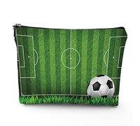 Keep Calm, borsa per cosmetici in lino da donna, con scritta "Keep Calm and Carry On", organizer per trucchi, impermeabile, idea regalo, rosa e blu, 17,8 x 22,9 cm, Verde_13, Taglia unica, Beauty Case