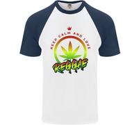 Keep Calm E Ama La Musica Reggae Maglietta Baseball S/S Da Uomo