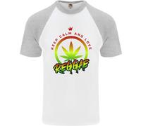 Keep Calm E Ama La Musica Reggae Maglietta Baseball S/S Da Uomo