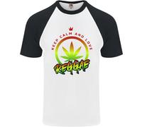 Keep Calm E Ama La Musica Reggae Maglietta Baseball S/S Da Uomo