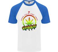 Keep Calm E Ama La Musica Reggae Maglietta Baseball S/S Da Uomo