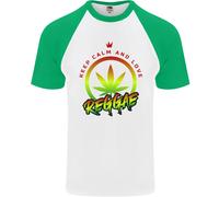 Keep Calm E Ama La Musica Reggae Maglietta Baseball S/S Da Uomo