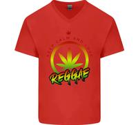 Keep Calm E Ama La Musica Reggae Maglietta In Cotone A V-Collo Per Uomo