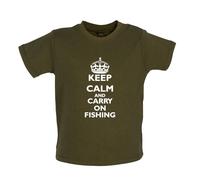 Keep Calm E Continua A Pescare - Maglietta Per Bambini / Body - Pescatore Pesce
