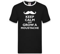 Keep Calm E Fai Crescere Un Baffo - Ringer Da Uomo - Baffo E Barba Di Movember