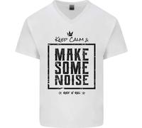 Keep Calm E Fai Un Po' Di Rumore Rock N Roll Maglietta In Cotone Da Uomo A V
