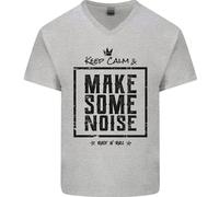 Keep Calm E Fai Un Po' Di Rumore Rock N Roll Maglietta In Cotone Da Uomo A V