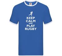 Keep Calm E Gioca A Rugby - Ringer Uomo - Lega Unione Sport Amore Giocatore
