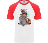 Keep Calm E Lascia Andare Quella Cosa Maglietta Baseball S/S Per Uomo