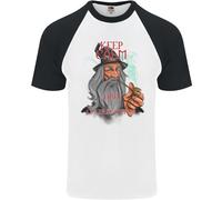 Keep Calm E Lascia Andare Quella Cosa Maglietta Baseball S/S Per Uomo