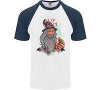 Keep Calm E Lascia Andare Quella Cosa Maglietta Baseball S/S Per Uomo