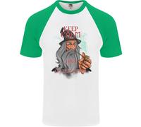 Keep Calm E Lascia Andare Quella Cosa Maglietta Baseball S/S Per Uomo