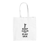 Keep Calm E Suona Il Sassofono - Borsa In Tela - Sassofonista Musicista