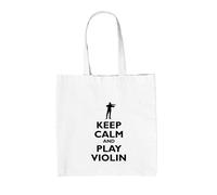 Keep Calm E Suona Il Violino - Borsa In Tela - Musicista Di Violino