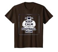Keep Calm Football Mom Pride Sporty Women Gameday Citazione Maglietta, Bambini, Marrone, 2 Anni