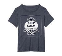 Keep Calm Football Mom Pride Sporty Women Gameday Citazione Maglietta, Donna Plus-Size, Pervinca, 1X
